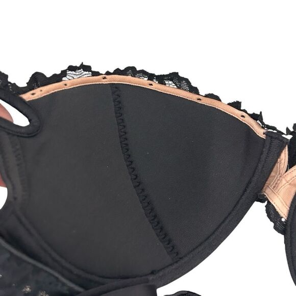 Victorias Secret lightly lined underwire black and beige bra size 34D - Picture 5 of 5